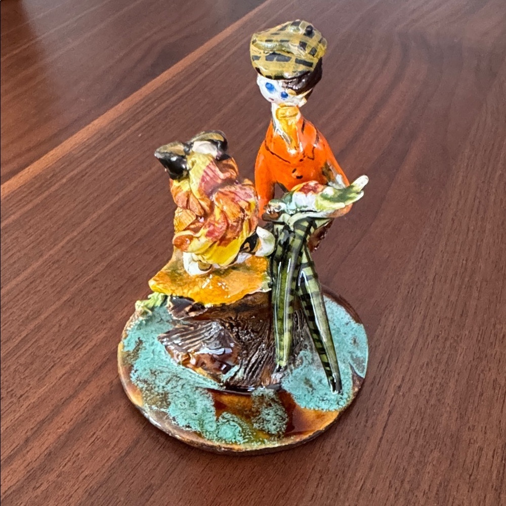 LUCIEN NEUQUELMAN French Porcelain Figural Grouping, vintage, MCM, majolica, - Picture 2 of 8